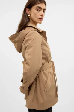 Vero Moda Gabardina midi Marr&oacute;n oscuro Sale