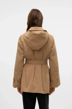 Vero Moda Gabardina midi Marr&oacute;n oscuro Sale