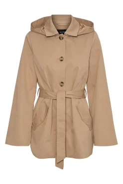 Vero Moda Gabardina midi Marr&oacute;n oscuro Sale