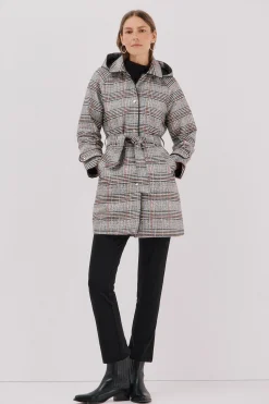 Cortefiel Gabardina satinada capucha desmontable Multicolor