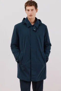 Cortefiel Gabardina técnica Azul marino Clearance