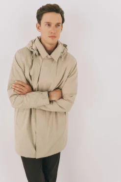 Cortefiel Gabardina técnica Beige Clearance