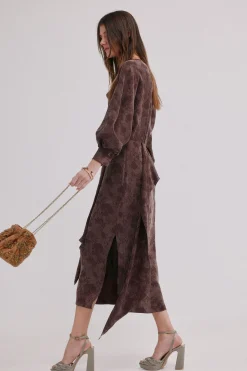 Hoss Intropia Ágatha. Vestido jacquard Marron oscuro