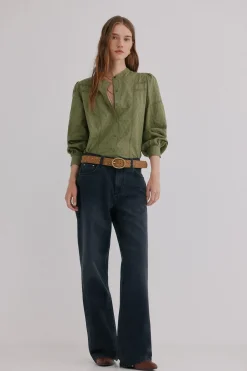 Hoss Intropia Genevieve. Blusa romántica Kaki Online