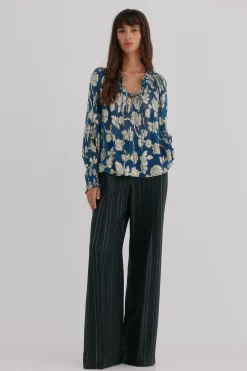 Hoss Intropia Gianna. Blusa jacquard Azul marino Clearance