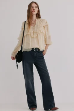 Hoss Intropia Giulia. Blusa romántica Marfil Outlet