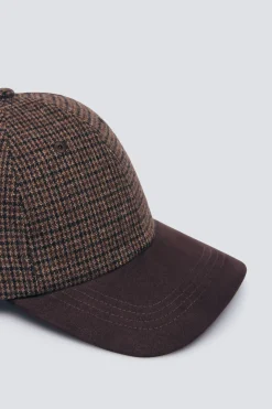 Springfield Gorra beisbolera lanera pata de gallo marr&oacute;n Best