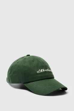 Selected Gorra con bordado 100% algodón orgánico Verde oscuro Sale