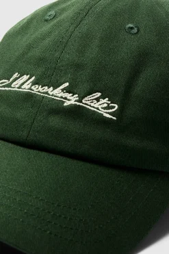 Selected Gorra con bordado 100% algodón orgánico Verde oscuro Sale