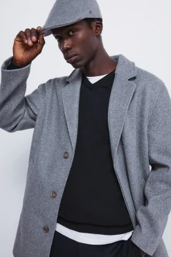 Springfield Gorra plana mezcla lana gris Outlet