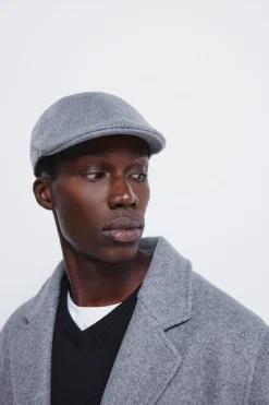 Springfield Gorra plana mezcla lana gris Outlet