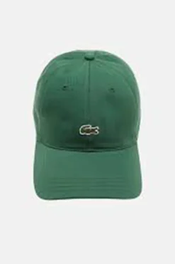 Lacoste Gorra unisex de sarga de algodón orgánico Verde Hot