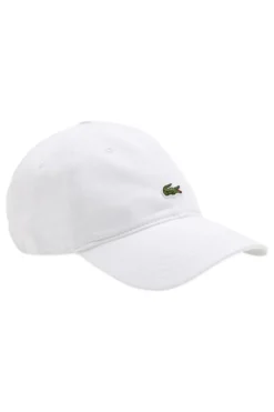 Lacoste Gorra unisex de sarga de algodón orgánico Blanco Clearance