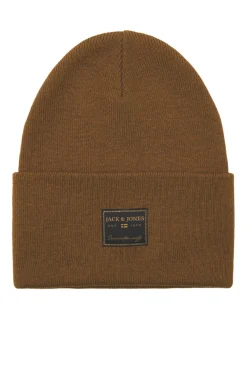 Jack & Jones Gorro de punto con detalle Marr&oacute;n oscuro Online