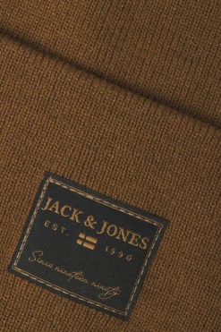 Jack & Jones Gorro de punto con detalle Marr&oacute;n oscuro Online