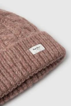 Pepe Jeans Gorro de punto trenzado rosa Discount