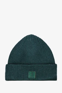 OOTO Gorro punto liso beanie Verde oscuro New