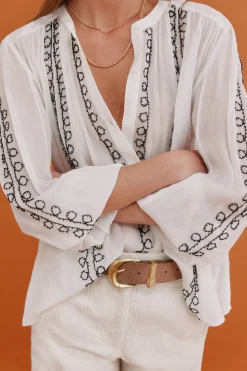 Hoss Intropia Gracia. Blusa bordada Blanco Sale