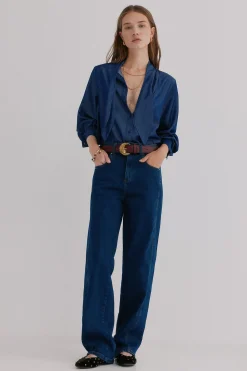 Hoss Intropia Graciela. Blusa con detalle nudo Azul marino