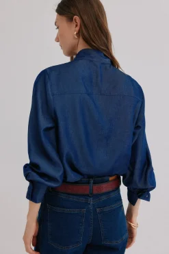 Hoss Intropia Graciela. Blusa con detalle nudo Azul marino