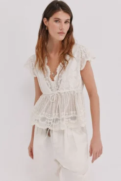 Hoss Intropia Greta. Top bordado Marfil New