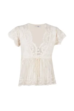 Hoss Intropia Greta. Top bordado Marfil New