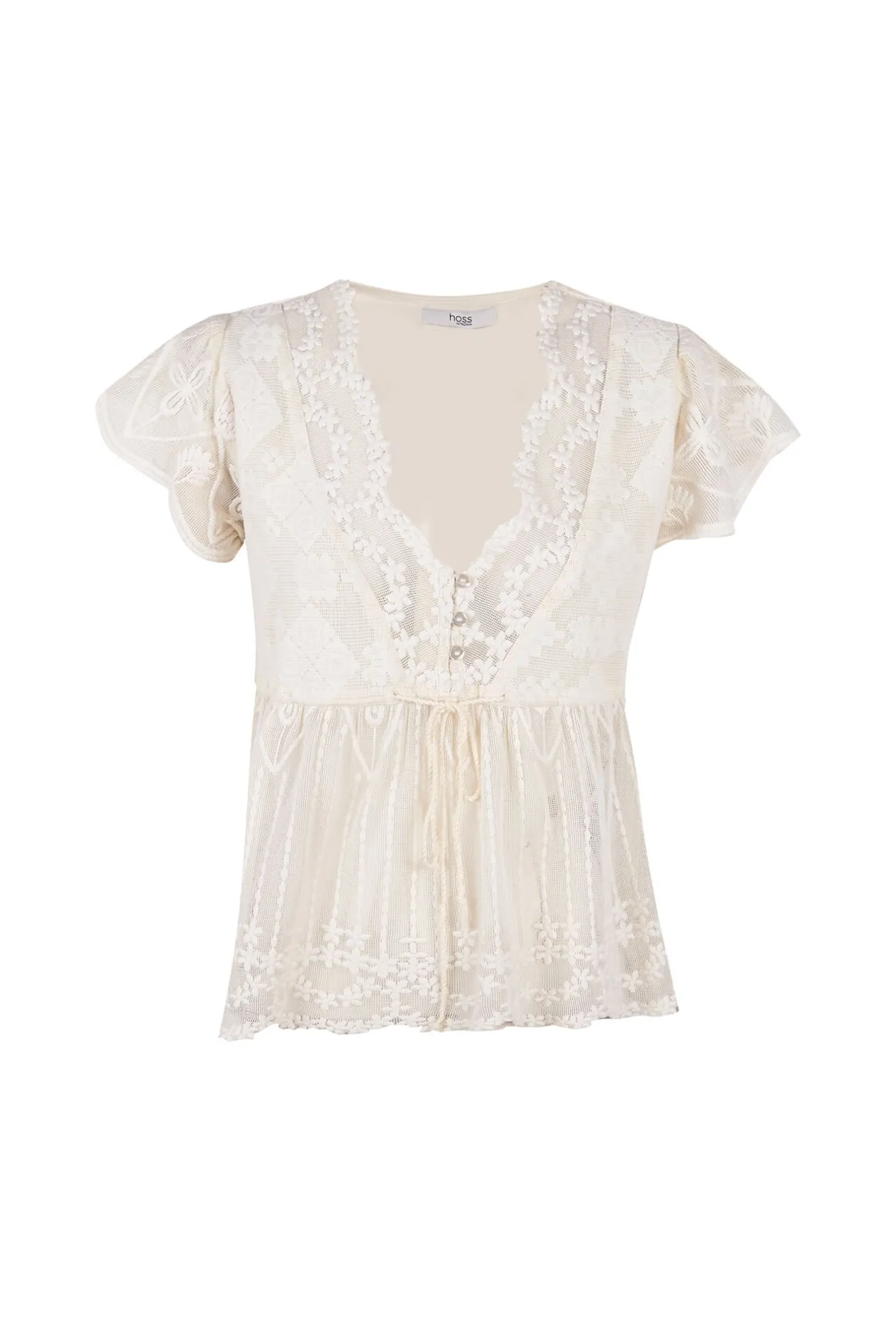 Hoss Intropia Greta. Top bordado Marfil New