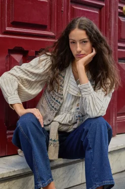 Hoss Intropia Griselda. Blusa a rayas Marfil