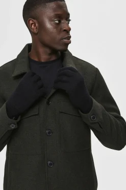 Selected Guantes confeccionados con Lana RWS. Negro