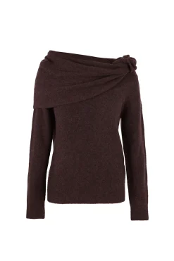 Hoss Intropia Idalia. Jersey con escote asimétrico Marron oscuro New