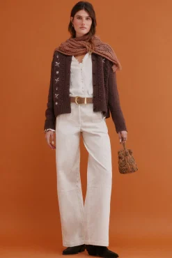 Hoss Intropia Ilena. Cárdigan bordado Estampado Marron