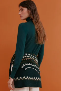 Hoss Intropia Ilse. Jersey cuello vuelto Verde Clearance