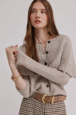 Hoss Intropia Inna. Cárdigan con capa Beige