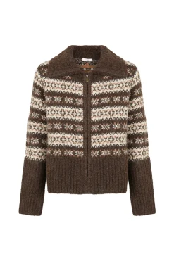 Hoss Intropia Inola. Cárdigan grecas Estampado Marron New