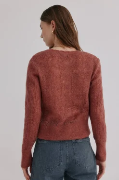 Hoss Intropia Inés. Cárdigan calado Rosa