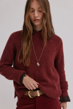 Hoss Intropia Irati. Jersey de bouclé Granate Clearance