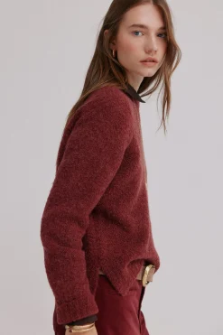 Hoss Intropia Irati. Jersey de bouclé Granate Clearance