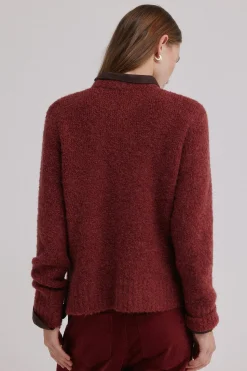 Hoss Intropia Irati. Jersey de bouclé Granate Clearance