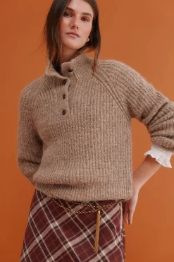 Hoss Intropia Irina. Jersey cuello perkins Beige Sale