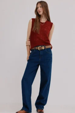 Hoss Intropia Irma. Top calado rojo Clearance