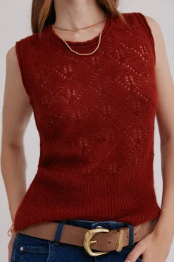 Hoss Intropia Irma. Top calado rojo Clearance