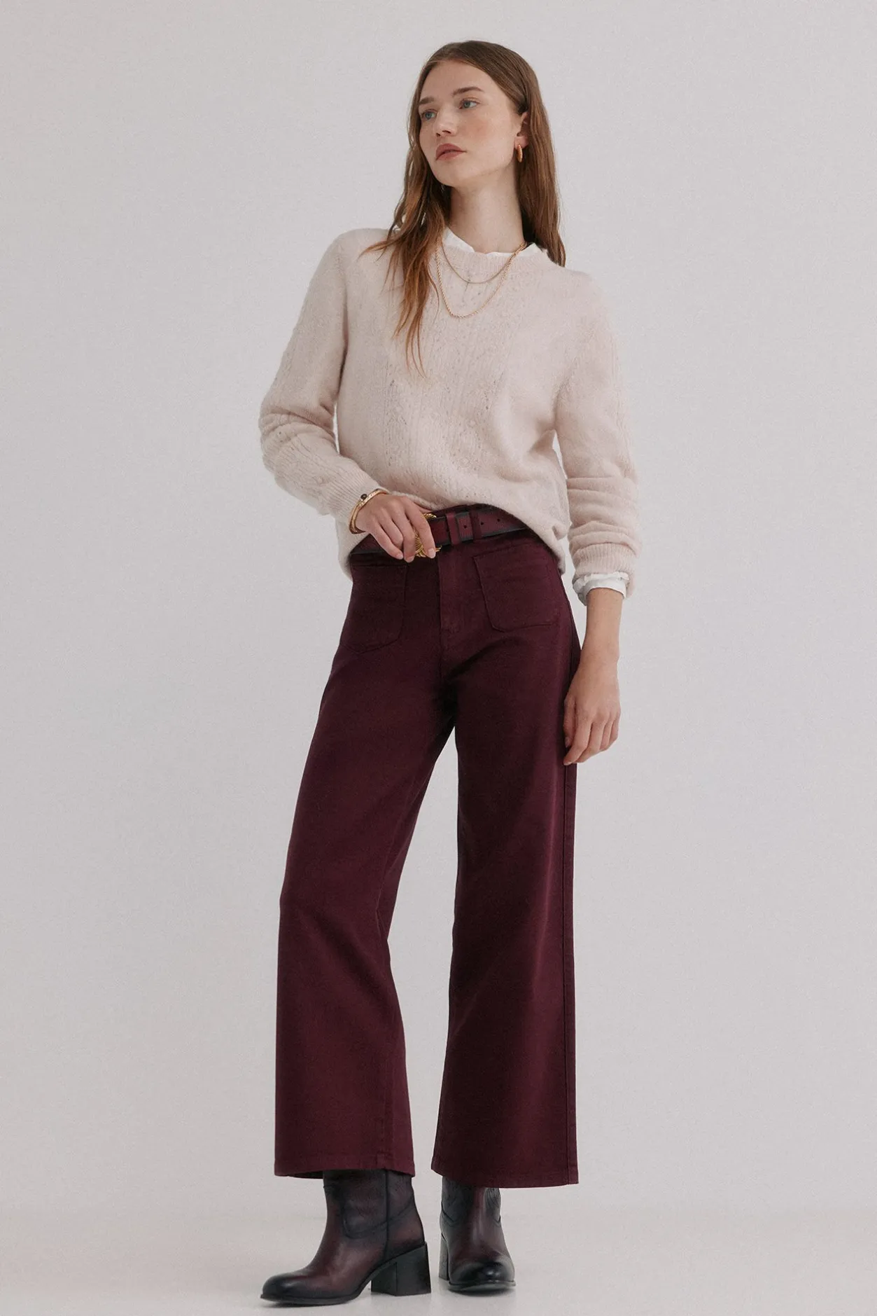 Hoss Intropia Isabella. Jersey calado Beige Online