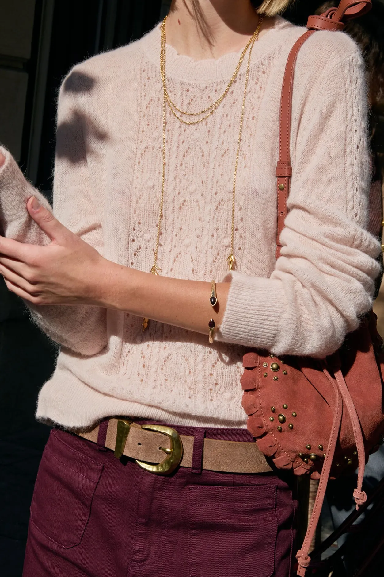 Hoss Intropia Isabella. Jersey calado Beige Online