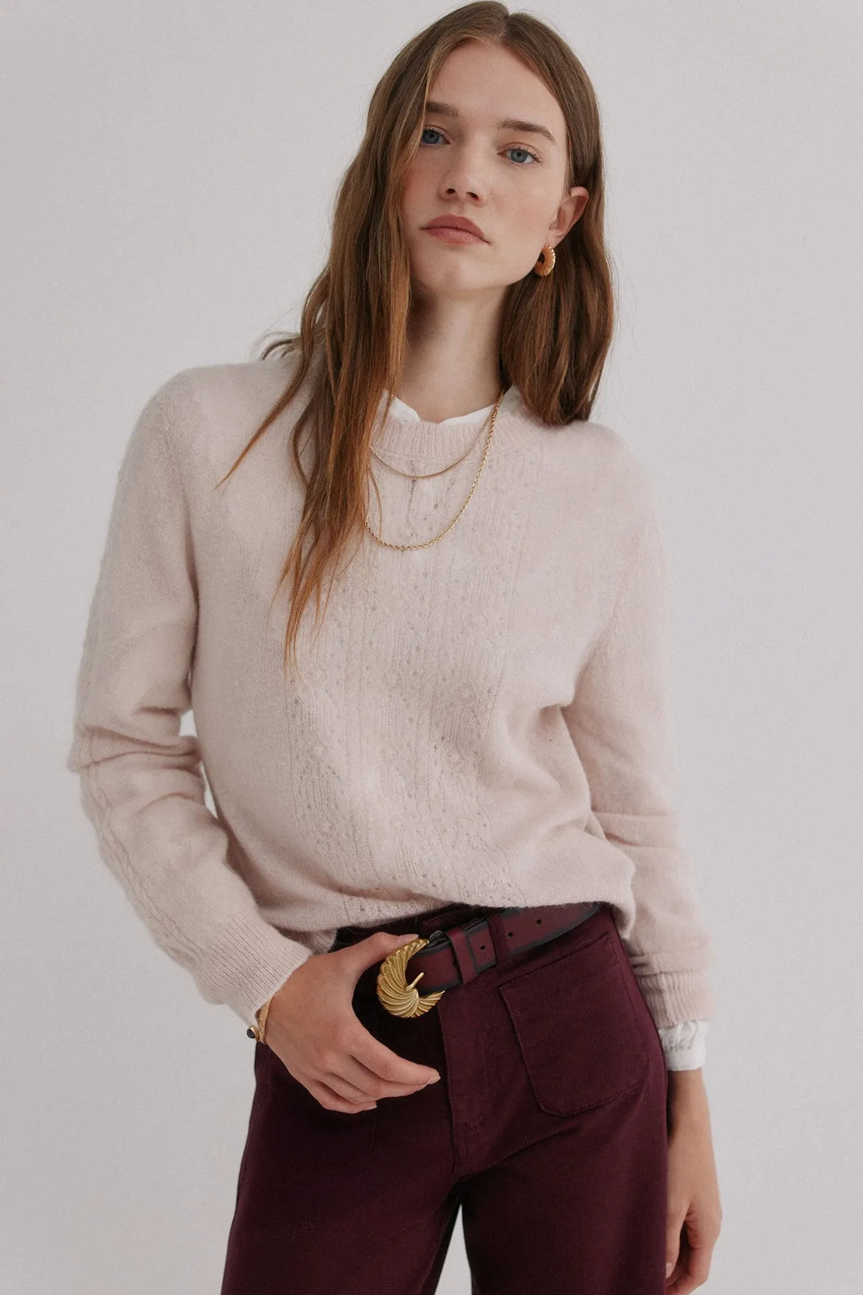 Hoss Intropia Isabella. Jersey calado Beige Online