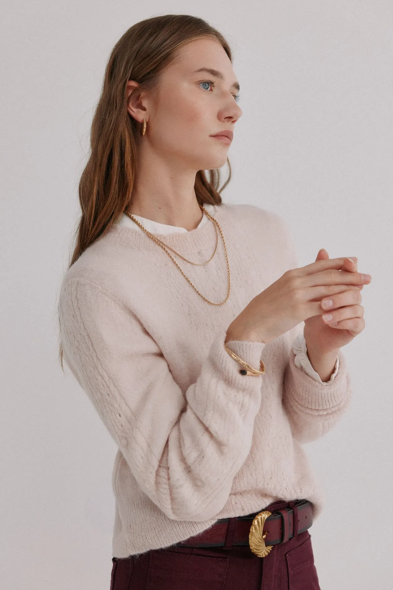 Hoss Intropia Isabella. Jersey calado Beige Online