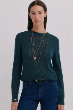 Hoss Intropia Isabella. Jersey calado Verde oscuro Best