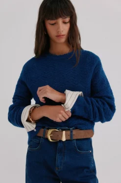 Hoss Intropia Ivonne. Jersey textura Azul marino