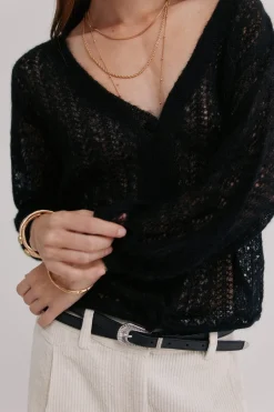 Hoss Intropia Ivy. Cárdigan calado Negro Best