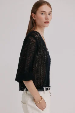 Hoss Intropia Ivy. Cárdigan calado Negro Best