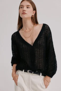 Hoss Intropia Ivy. Cárdigan calado Negro Best